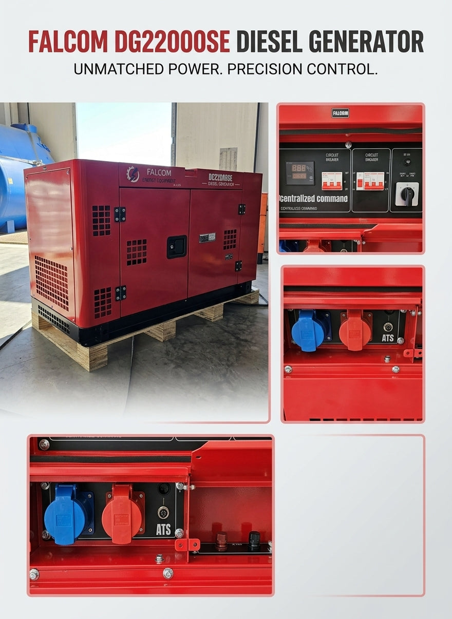 Generatore diesel silenziato FALCOM DG22000SE – 22 kVA -15Kw